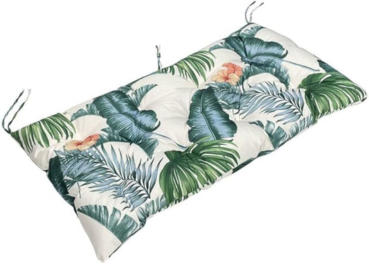 Srutirbo Waterproof Indoor/Outdoor Bench Cushion Garden Non-Slip Swing Chair Cushion, Loveseat Cushion for Patio Furniture Swing Wicker Garden Bench, Indoor Lounger Seat (Hawaiian, 47x19in)