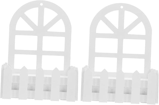 Yardwe 2pcs Wall Mounted Hanging Fence Planter Rustic Floral Decor for Home Office Bedroom and Weddings Year Artificial Flowers for Seasonal Decoration