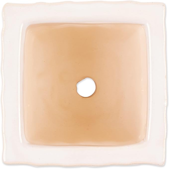 Accent Plus White Square Ceramic Small Planter (Set of 3)