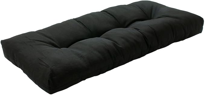 FUNHOME Outdoor Bench Cushion 42 x18 inch with Non-Slip Grips,Water Resistant Porch Swing Cushion,Bench Pillow Pads,Tufted Cushions for Patio Garden Furniture,42" Seat Cushions(Black)