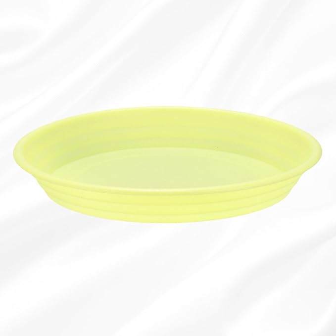 HARFINGTON Plastic Plant Saucer 7" Round Drip Trays Flower Pot Saucers Flower Base Bottom Drainage Tray for Indoors Outdoors Planters, Apricot Yellow