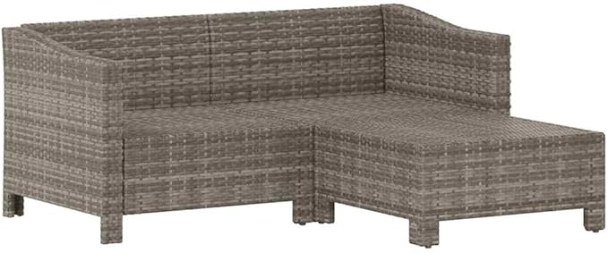 Garden Lounge Set Grey, Dark Grey Outdoor Seating Set Garden Seating Ensemble for Pond Deck