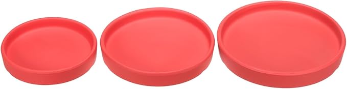 3 Pack Planter Saucers - Ceramic Plant Tray Flower Pot Drip Trays Round Apply to Outdoor/Garden (4/5/6inch, Red)