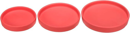 3 Pack Planter Saucers - Ceramic Plant Tray Flower Pot Drip Trays Round Apply to Outdoor/Garden (4/5/6inch, Red)