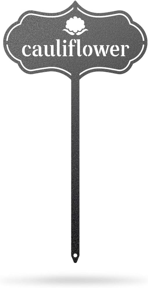 RealSteel - Seed & Plant Markers - Indoor/Outdoor Herb Garden Stakes - Elegant Fruit/Vegetable Seed Labels - Durable Plant Tags for Pots - Classy Design for Farmhouse/Greenhouse (Cauliflower)