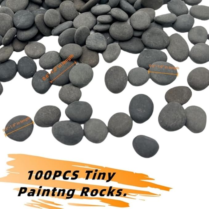 CYLHCM 100PCS Tiny Painting Rocks,DIY Pebble for Painting Detail-Painting Smooth Surface Stones,Arts,Crafts, Garden,0.6 to 1.0 inches,Hand Picked Rocks for Painting