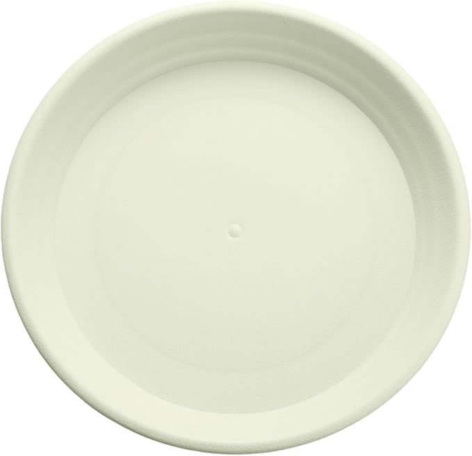 HARFINGTON Plastic Plant Saucer 7" Round Drip Trays Flower Pot Saucers Flower Base Bottom Drainage Tray for Indoors Outdoors Planters, Beige