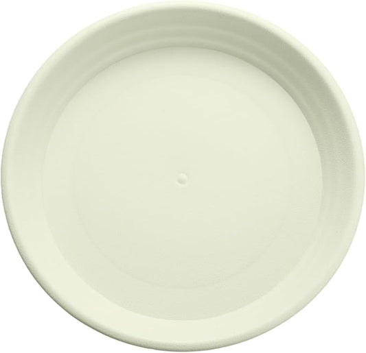 HARFINGTON Plastic Plant Saucer 7" Round Drip Trays Flower Pot Saucers Flower Base Bottom Drainage Tray for Indoors Outdoors Planters, Beige