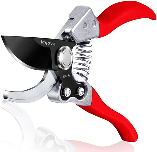 Garden Pruners, Heavy Duty Garden Clippers, Pruning Shears with Adjustable Thumb Lock, Hand Gardening Tools Pruners, High Carbon Steel Sharp Gardening Scissors (black)