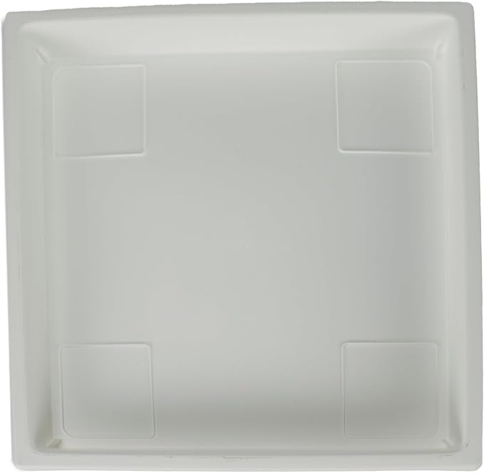 The HC Companies Accent Square Plant Saucer - Durable Plastic Trays for Plants - Stylish Square Tray for Water Drainage - UV Resistant Planter Saucer for Indoor & Outdoor Use (11”, White, Pack of 1)