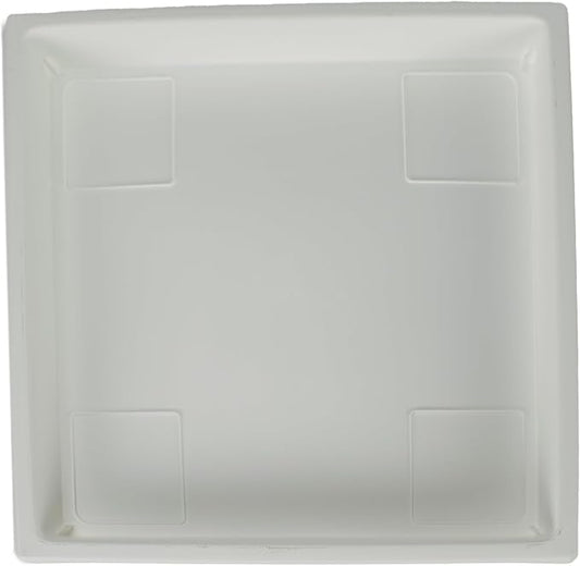 The HC Companies Accent Square Plant Saucer - Durable Plastic Trays for Plants - Stylish Square Tray for Water Drainage - UV Resistant Planter Saucer for Indoor & Outdoor Use (11”, White, Pack of 1)