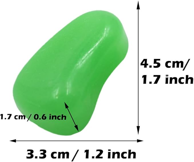 QTTLLI 20Pcs 4.5CM Large Glow Pebbles Glow in The Dark Decorative Stones Rocks for Garden Path Walkway Yard Fish Tank, Green