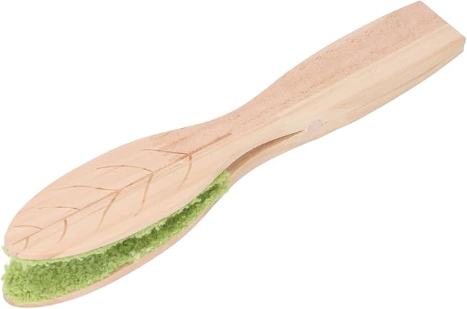 POCREATION Portable Leaf Cleaning Tongs, Wood Handle Fiber Cloth Tool for Indoor Outdoor Plants, Easy Use Cleaner for Garden, Courtyard, Houseplants