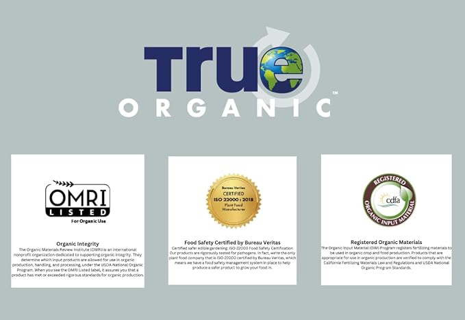 True Organic Raised Bed Food – Organic Fertilizer for Herbs, Flowers, Vegetables & Fruits – 4lb Bag Covers 30 Sq. Ft.