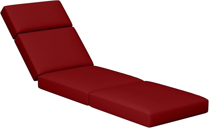 Chaise Lounge Cushions Outdoor, 72 x 21 x 4 Inch Lounge Chair Cushions for Outdoor Furniture - Waterproof Lounge Patio Replacement Cushion, 4In Fade-Resistant ThickPatio Chaise Lounge Cushion
