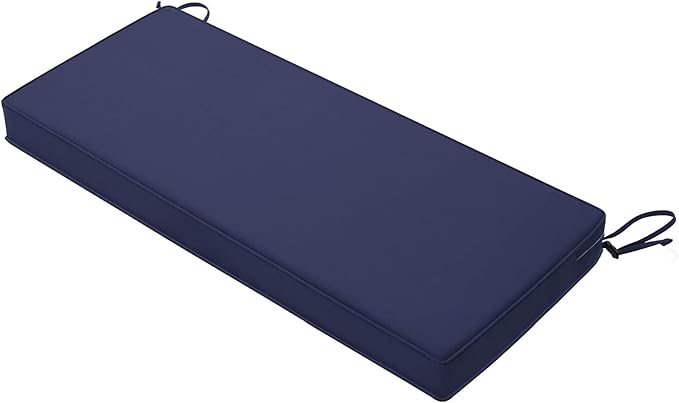 Favoyard Outdoor Bench Cushion 59 x 18 Inch Waterproof Patio Furniture Cushions 3-Year Color Fastness Garden Sofa Settee Couch Swing Pads with Handle and Adjustable Straps, Blue