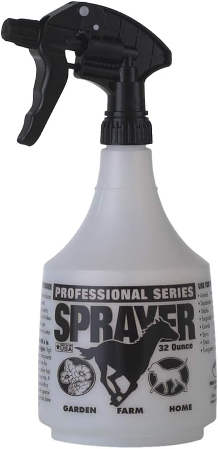 LITTLE GIANT Professional Spray Bottle (Black) All Purpose General Use Spray Bottle (32 oz.) (Item No. PS32BLACK)