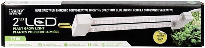 Feit Electric Grow Light 19W 2ft LED for Indoor Plants and Gardens, Full Spectrum Dual Bulb Grow Light, Energy Efficient, GLP24FS/19W/LED