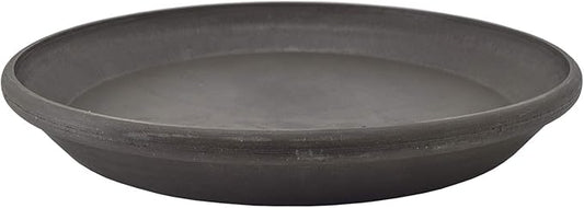 PSW Pot Collection AP25DC 10-inch Plastic/Stone/Wood Composite Plant Saucer Drip Tray – No Drainage Hole (Drillable), Indoor/Outer Water Tray, Dark Charcoal