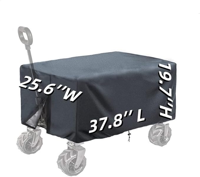 Waterproof Camping Wagon Cover, Rain Cover for Wagon Push-Pull Wagon Rain Cover Canopy Folding Stroller Trolley Cart Accessories UV Resistant Cover for Garden Camping Picnic (37.8’’ L*25.6’’W*19.7‘’H)