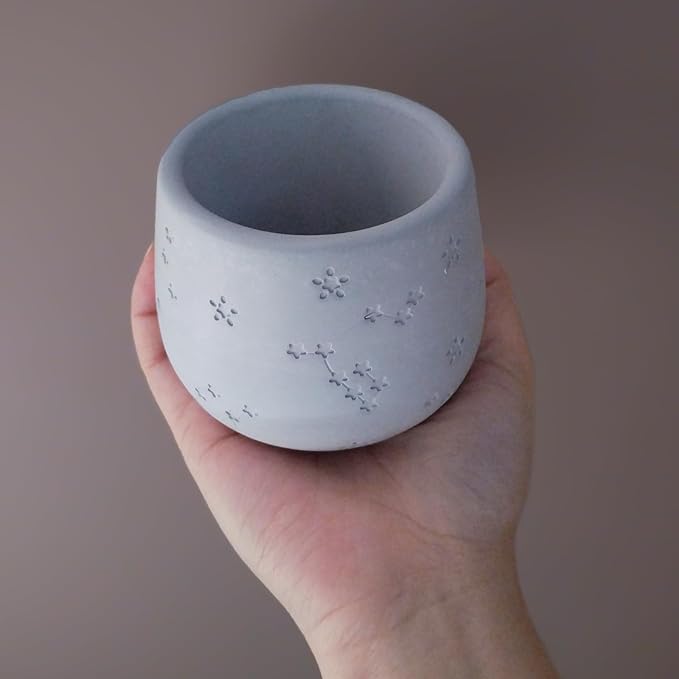 Zodiac Silicone Jar Molds with Lid, Star Design Candle Holder Container Storage Resin Concrete Molds, Constellation Box Succulent Pot Jewelry Holder Casting Mould for Decoration Crafting
