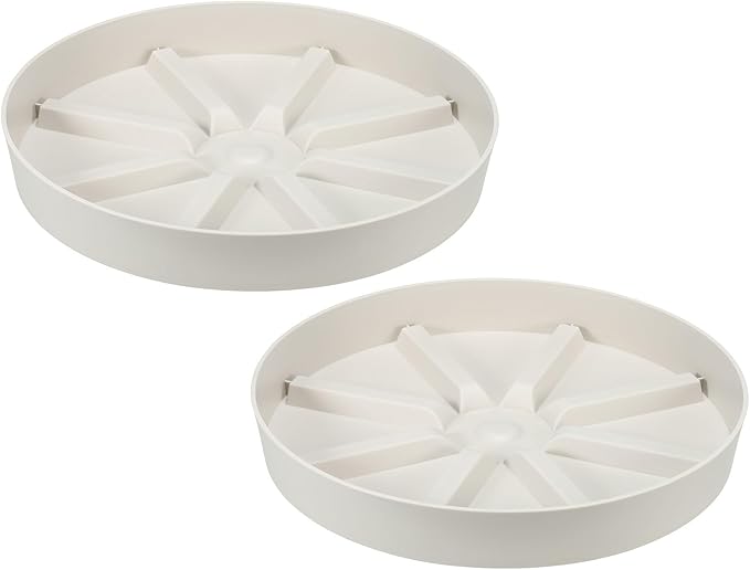 PATIKIL 10.5 Inch Plant Saucers Tray, 2Pcs Durable Plastic Round Flower Pot Drip Tray Thicker Anti-Rot Root for Indoors Outdoors Home Garden, White