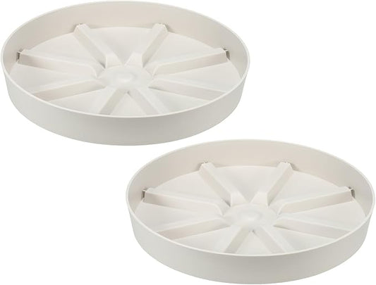 PATIKIL 10.5 Inch Plant Saucers Tray, 2Pcs Durable Plastic Round Flower Pot Drip Tray Thicker Anti-Rot Root for Indoors Outdoors Home Garden, White