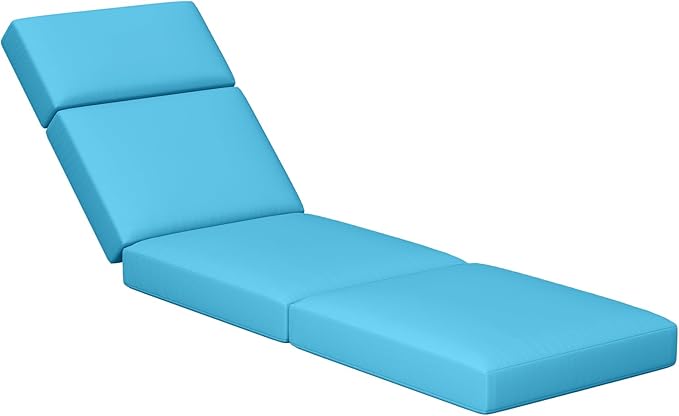 Chaise Lounge Cushions Outdoor, 72 x 21 x 4 Inch Lounge Chair Cushions for Outdoor Furniture - Waterproof Lounge Patio Replacement Cushion, 4In Fade-Resistant ThickPatio Chaise Lounge Cushion