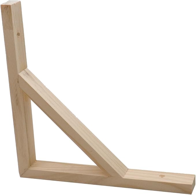 Antrader 10" Wood Selves Bracket,2Pcs Solid Wall Mount Wood Shelf Bracket,Floating Shelf Supports Include Mounting Screws(25x25x3cm)