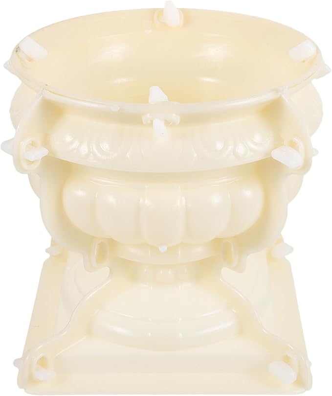 Yardwe Roman Column Flower Pot Mold 9.84 Inch European Style Concrete Planter Mold Reusable Plastic DIY Casting for Unique Garden and Tabletop Decor