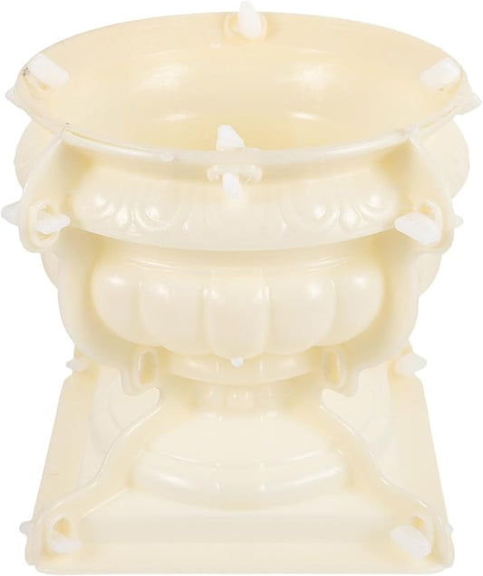 Yardwe Roman Column Flower Pot Mold 9.84 Inch European Style Concrete Planter Mold Reusable Plastic DIY Casting for Unique Garden and Tabletop Decor