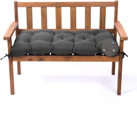 Outdoor Bench Cushion, Waterproof Swing Cushion Bench Seat Cushion, Swing Chair Replacement Seat Pads Cushion Pillow for Lounger Garden Furniture Patio Metal Wooden Bench (Dark Grey, 47.24x20in)