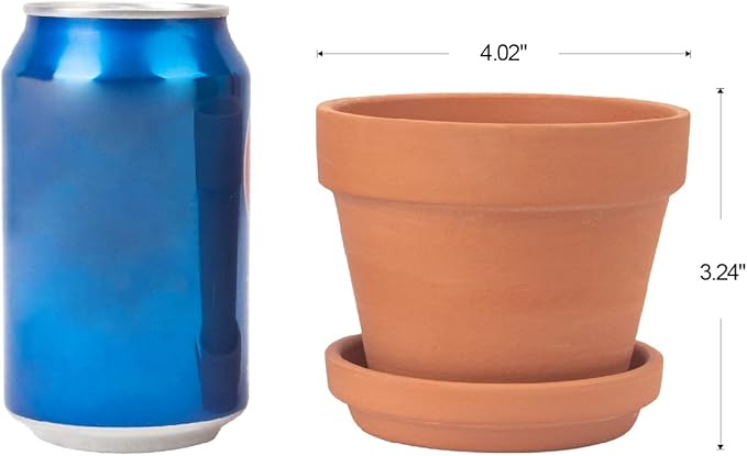 CFKJ [17 Pack] 4" Planter Nursery Pots Terracotta Pot with Saucer Clay Ceramic Pottery Cactus Pot Flower Succulent Garden Terra Cotta Planter Pots (4")