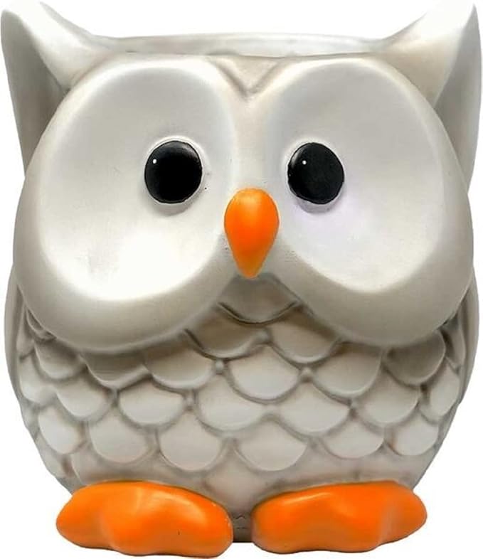 Spoontiques Owl Flower Pot, Home Décor, Tabletop Decoration, Vase Window Décor, Indoor Outdoor Décor