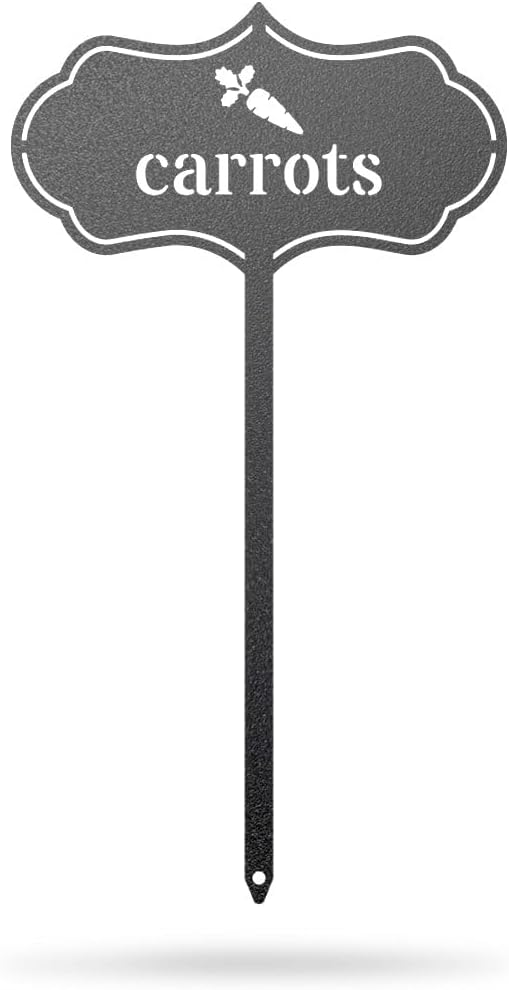 RealSteel - Seed & Plant Markers - Indoor/Outdoor Herb Garden Stakes - Elegant Fruit/Vegetable Seed Labels - Durable Plant Tags for Pots - Classy Design for Farmhouse/Greenhouse (Carrots)