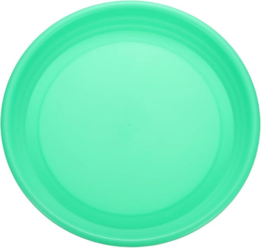 HARFINGTON Plastic Plant Saucer 11.8" Round Drip Trays Flower Pot Saucers Flower Base Bottom Drainage Tray for Indoors Outdoors Planters, Green