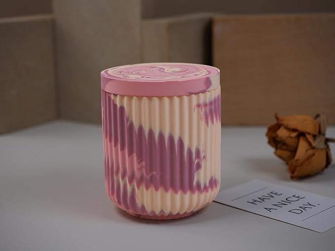 Cup Shape Candle Jar Silicone Mold with Lid, Handmade Storage Bowl Resin Mould, Flower Pot Vase Concrete, DIY Plaster Cast Cement Rings Jewelry Storage Box Mold (High Vertical)