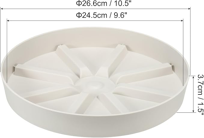 PATIKIL 10.5 Inch Plant Saucers Tray, 2Pcs Durable Plastic Round Flower Pot Drip Tray Thicker Anti-Rot Root for Indoors Outdoors Home Garden, White