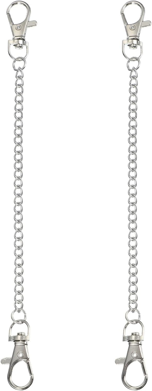 PATIKIL 2Pcs Hanging Chains with Clasp, 7.9 Inch Plant Hangers for Bird Feeders Planters Lanterns Wind Chimes Chalkboards and Ornaments, Silver