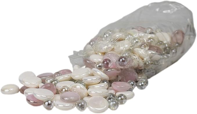Set of 5 Pounds of Exotic Aquarium and Vase Gems and Mini Orbs! Perfect for Aquariums, Vase Fillers, Table Scatter, Scrapbooking, and Much More! Pink Silver White Gems