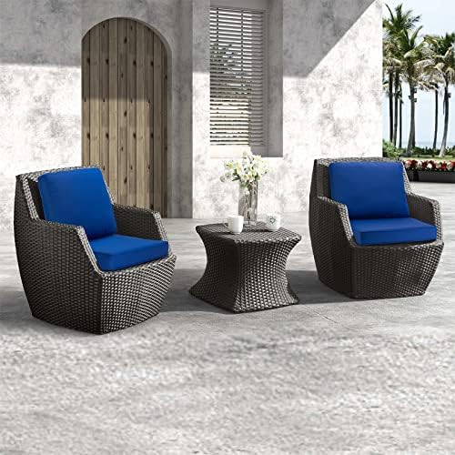 JMGBird Outdoor Cushion Tufted Pillow, Deep Seat Outdoor Chair Cushion 22"x22" Patio Cushions for Outdoor Furniture, Sapphire Blue