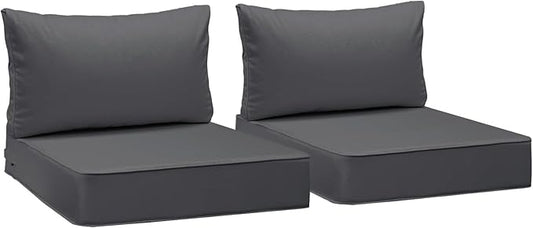 AAAAAcessories Outdoor Deep Seat Cushions, Waterproof, Fade-Resistant Patio Furniture Replacement Cushions, 24" x 24" x 5" + 24" x 13.5", Set of 2, Dark Gray