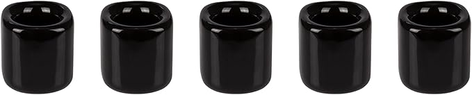 Mega Candles 5 pcs Black 1/2 Inch Diameter Ceramic Chime Ritual Spell Candle Holders, Great for Casting Chimes, Meditation, Rituals, Spells, Vigil, Witchcraft, Wiccan Supplies