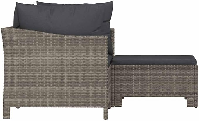 Garden Lounge Set Grey, Dark Grey Outdoor Seating Set Garden Seating Ensemble for Pond Deck