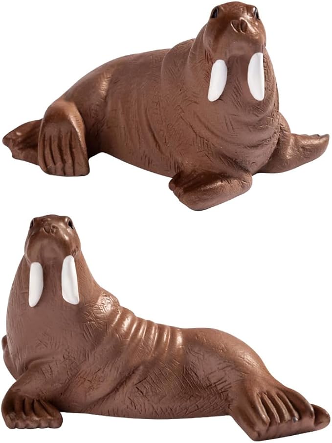 2 PCS Mini Resin Walrus, Fairy Garden Accessories, Miniature Figurines, Micro Landscape Ornaments