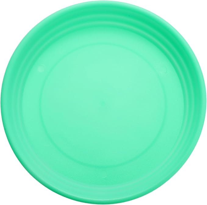 HARFINGTON Plastic Plant Saucer 7" Round Drip Trays Flower Pot Saucers Flower Base Bottom Drainage Tray for Indoors Outdoors Planters, Green