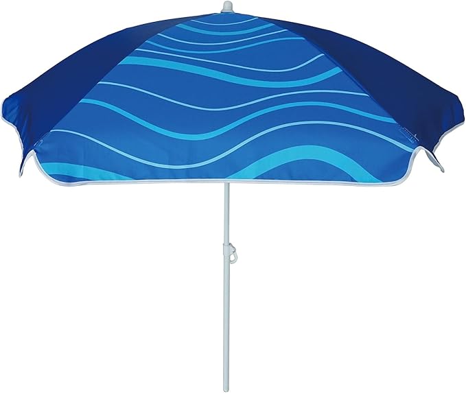 AMMSUN 5ft Seaside Umbrella for Sand Box and Water Table - Kids Durable Umbrellas for children Beach Camping Garden Outdoor Play Shade (5ft Navy Blue)