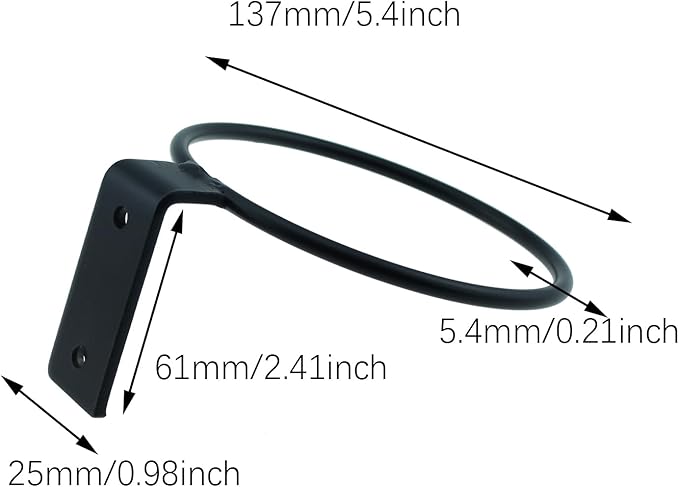 2PCS 5 Inch Plant Stand Ring Black Metal Wall Mounted Planter Hook Suitable for Garden or Indoor Wall Planter Holder