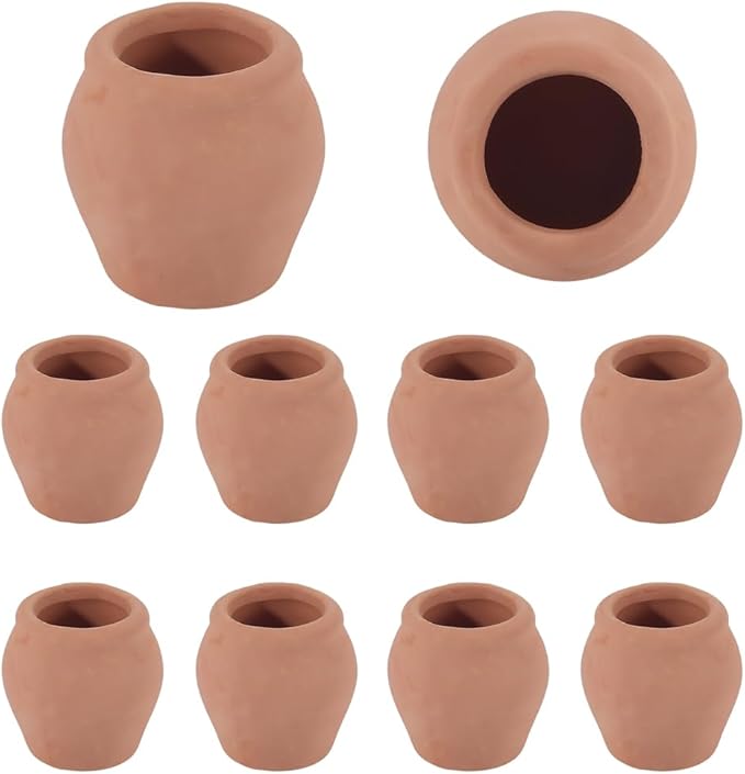 GORGECRAFT 10Pcs 0.9 Inch Mini Clay Pots Small Terracotta Porcelain Pots Pottery Planter Garden Flower Flower Terra Cotta Succulent Nursery Cactus Decoration Jars for Indoor Outdoor Home Windowsill