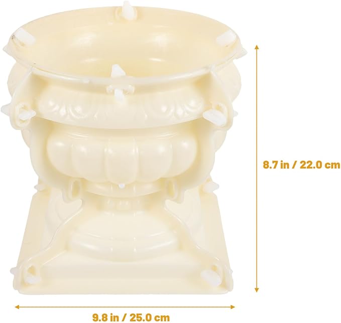 Yardwe Roman Column Flower Pot Mold 9.84 Inch European Style Concrete Planter Mold Reusable Plastic DIY Casting for Unique Garden and Tabletop Decor